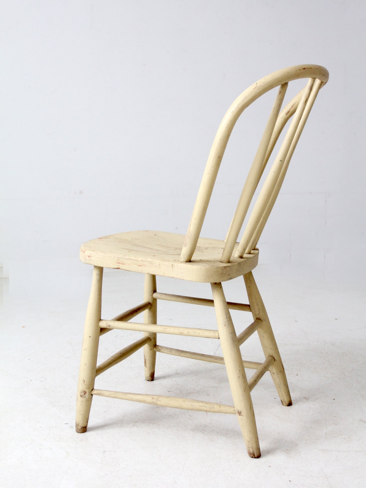 antique painted bow back spindle chair