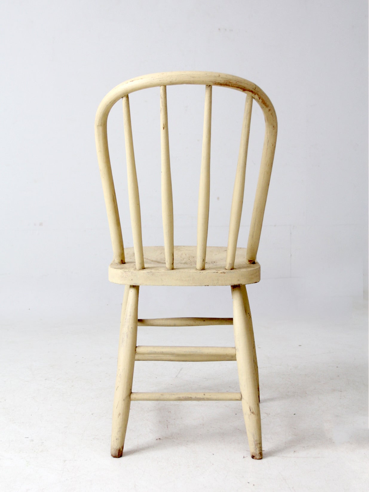 antique painted bow back spindle chair
