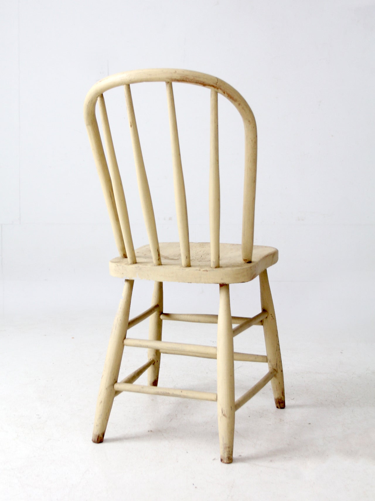 antique painted bow back spindle chair