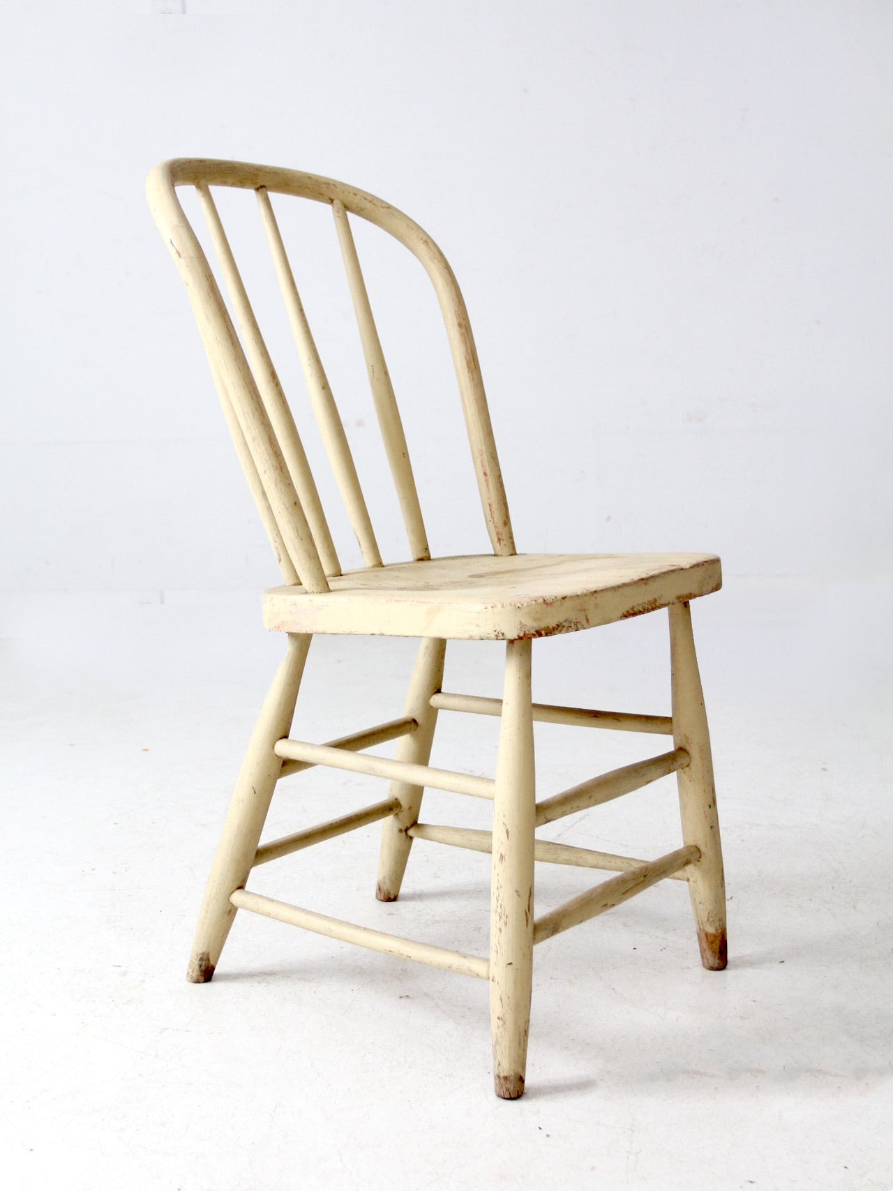 antique painted bow back spindle chair