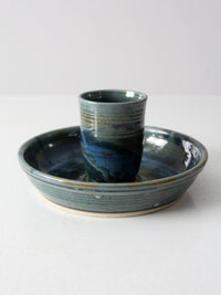 vintage studio potttery chicken roaster