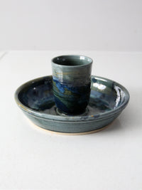 vintage studio potttery chicken roaster