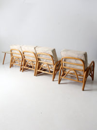 vintage rattan sofa and lounge chair set