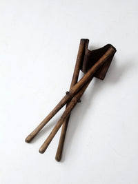 vintage leather three leg traveling stool