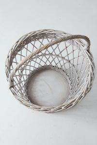 vintage white wicker harvest basket