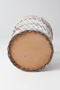 vintage white wicker harvest basket