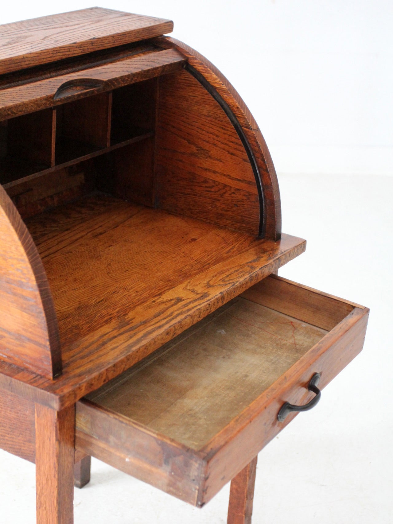 antique child's roll-top secretary desk