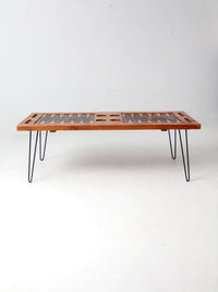 mid century backgammon game table coffee table