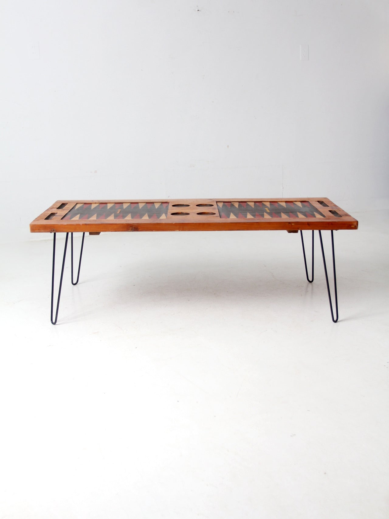 mid century backgammon game table coffee table
