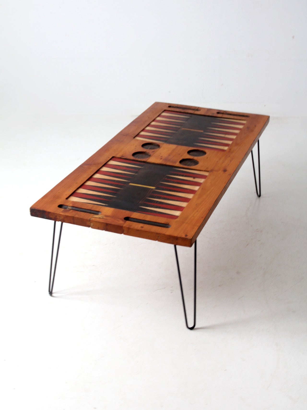 mid century backgammon game table coffee table