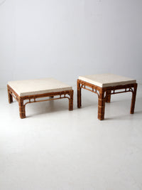 vintage stone and rattan table set