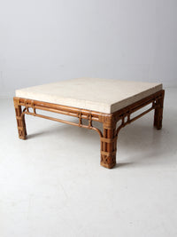 vintage stone and rattan table set