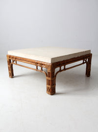 vintage stone and rattan table set