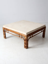 vintage stone and rattan table set