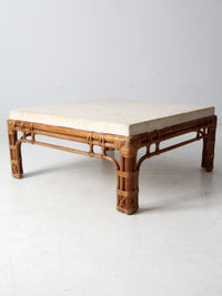 vintage stone and rattan table set