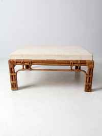 vintage stone and rattan table set
