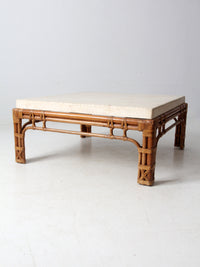 vintage stone and rattan table set