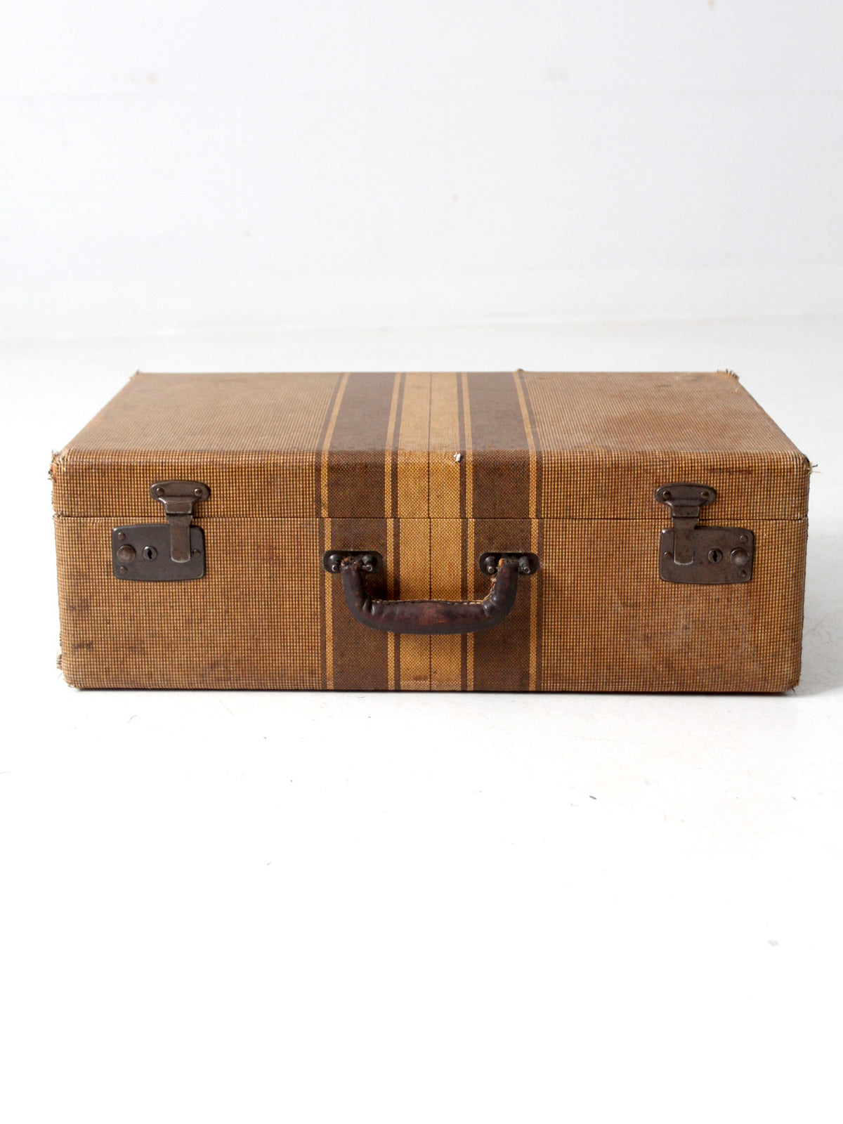 vintage striped suitcase