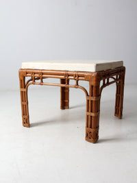 vintage stone and rattan table set