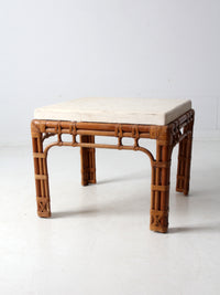 vintage stone and rattan table set