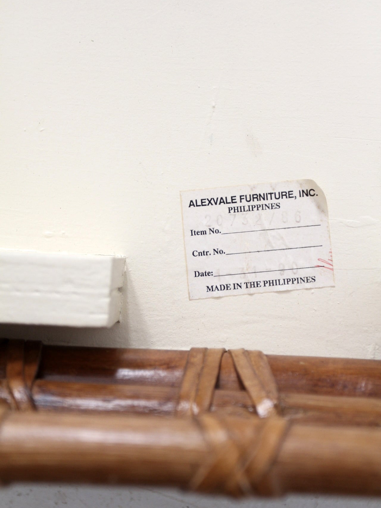 vintage stone and rattan table set