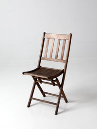 vintage slat wood folding chair