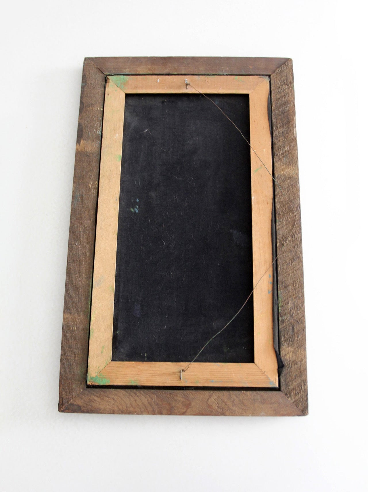 vintage velvet painting with wood frame