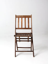 vintage slat wood folding chair