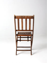 vintage slat wood folding chair