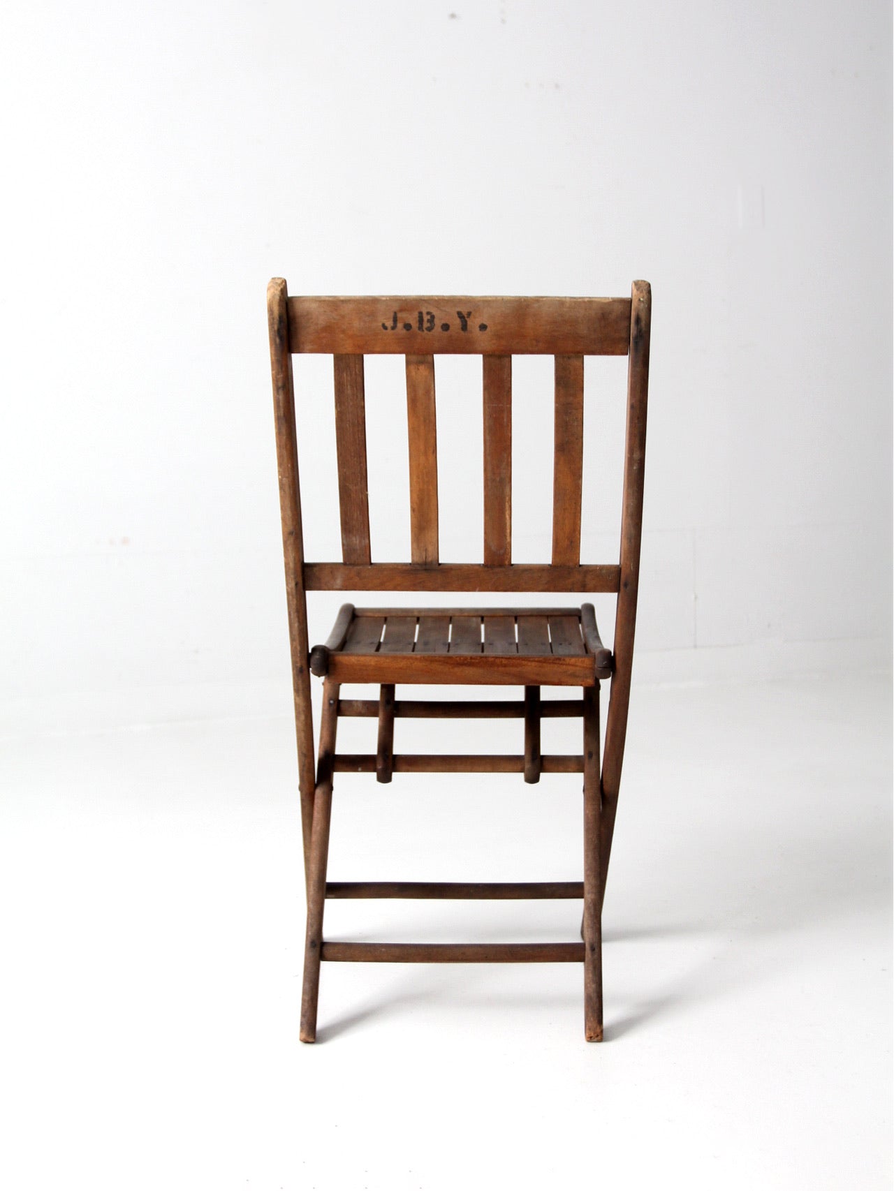 vintage slat wood folding chair