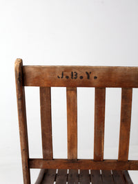 vintage slat wood folding chair