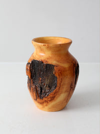 vintage burl wood vase