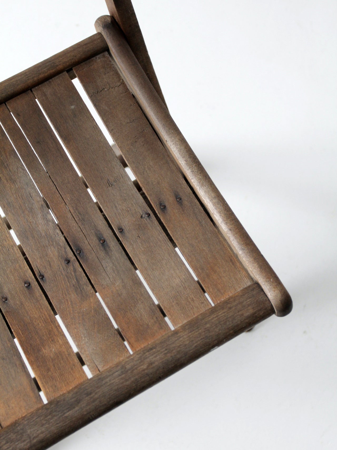 vintage slat wood folding chair