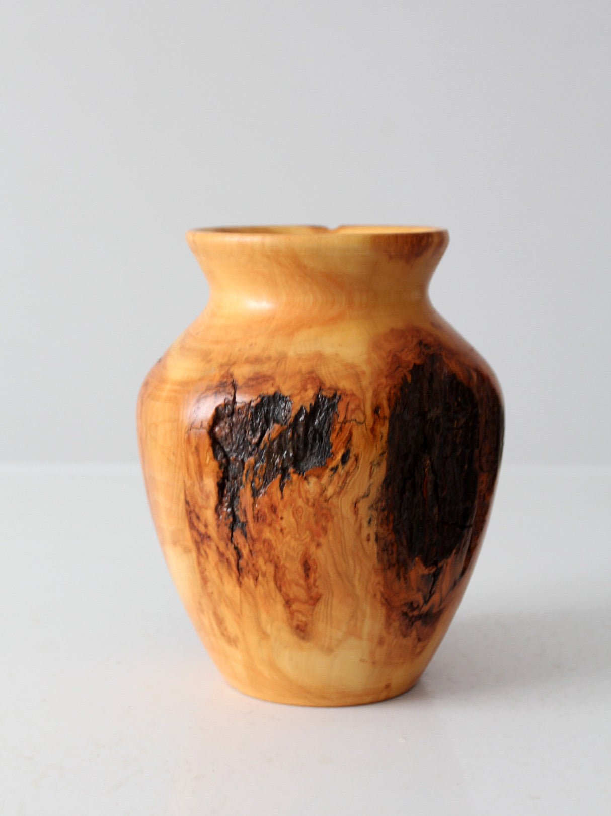 vintage burl wood vase