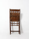 vintage slat wood folding chair