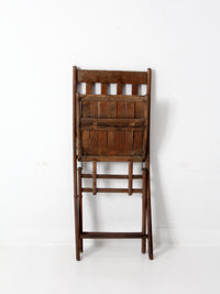 vintage slat wood folding chair