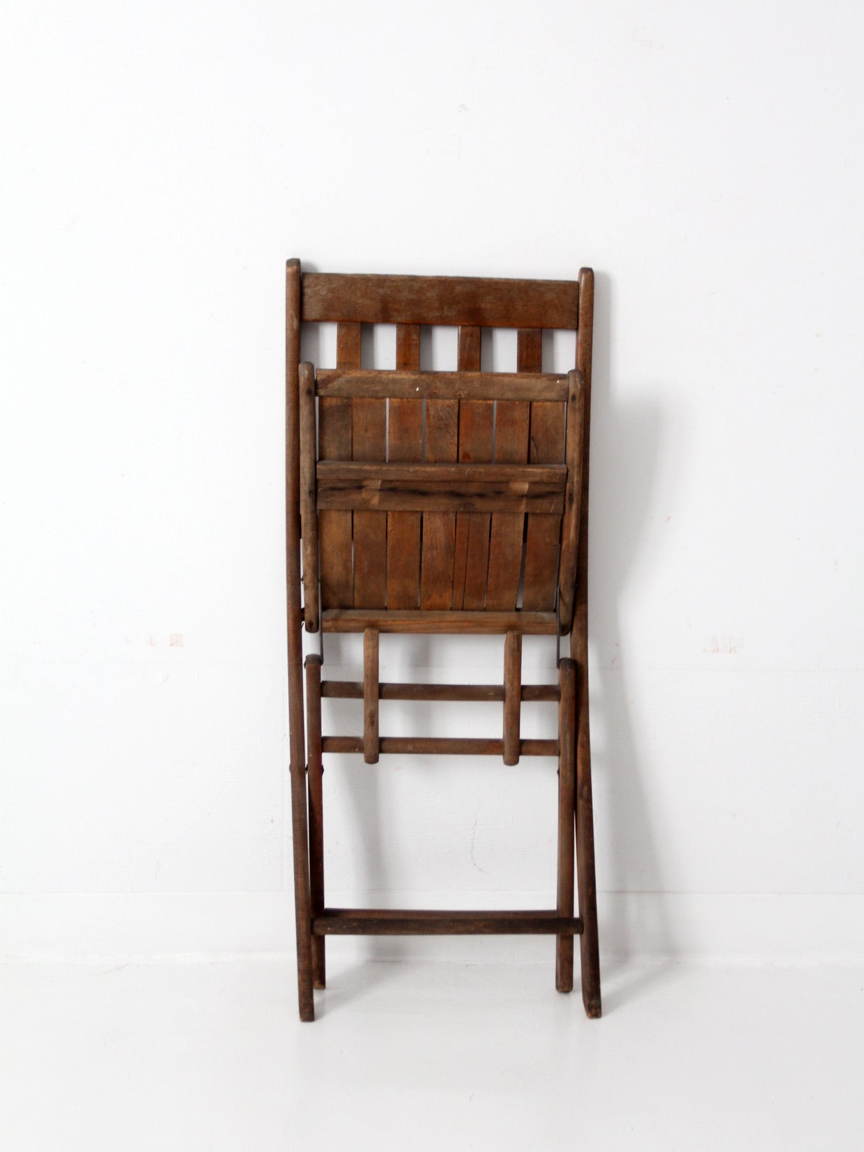 vintage slat wood folding chair