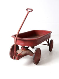 mid-century red toy metal wagon