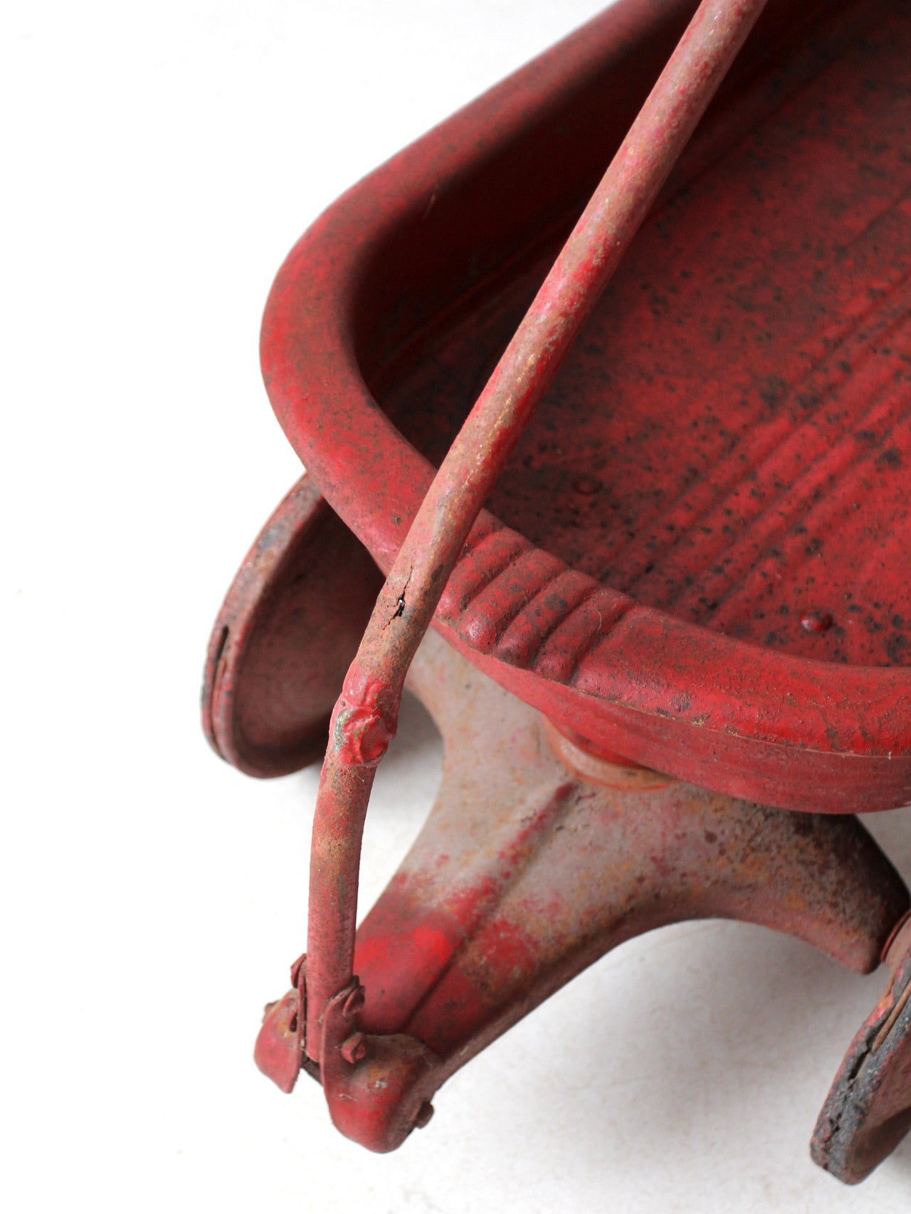 mid-century red toy metal wagon