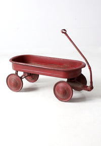 mid-century red toy metal wagon