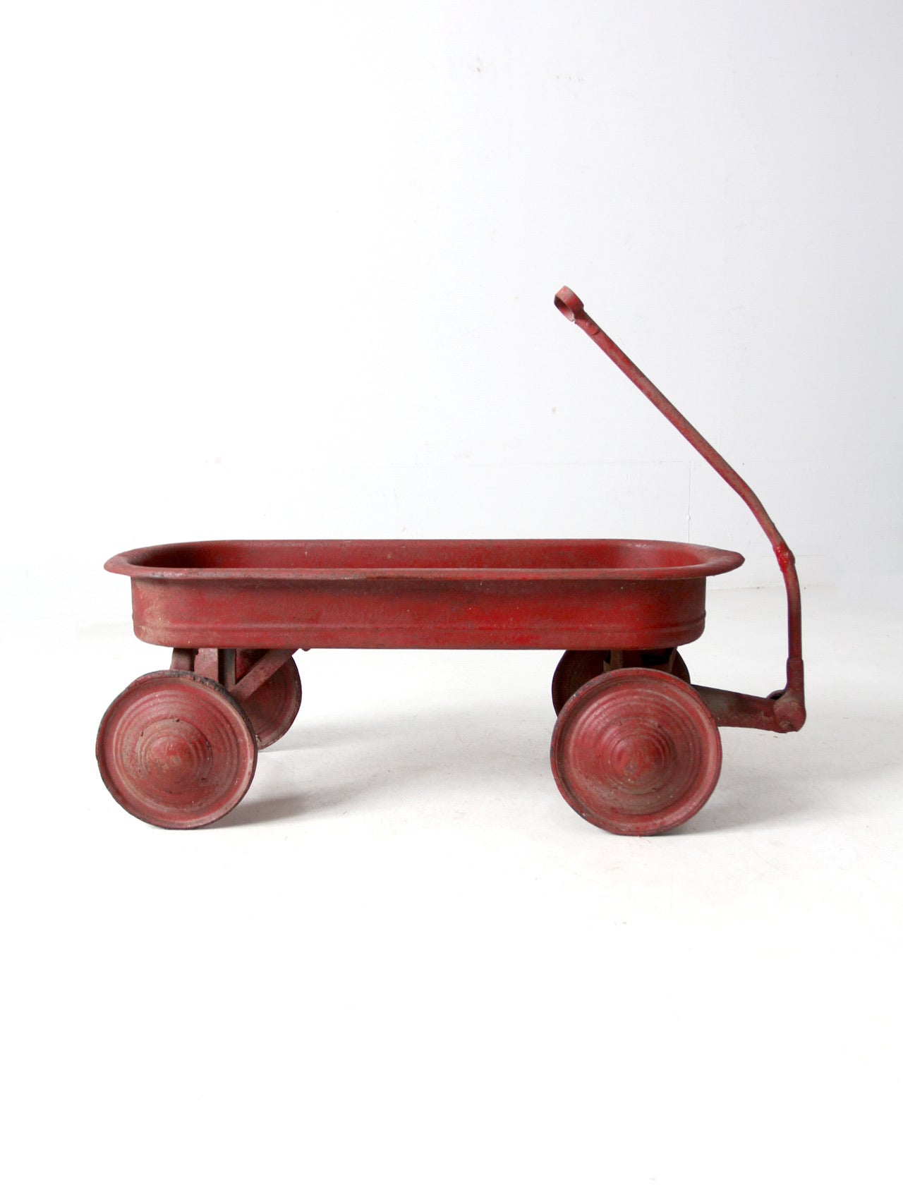 mid-century red toy metal wagon