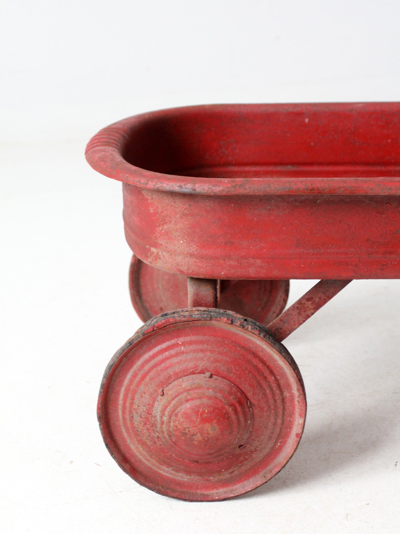 mid-century red toy metal wagon
