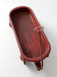 mid-century red toy metal wagon