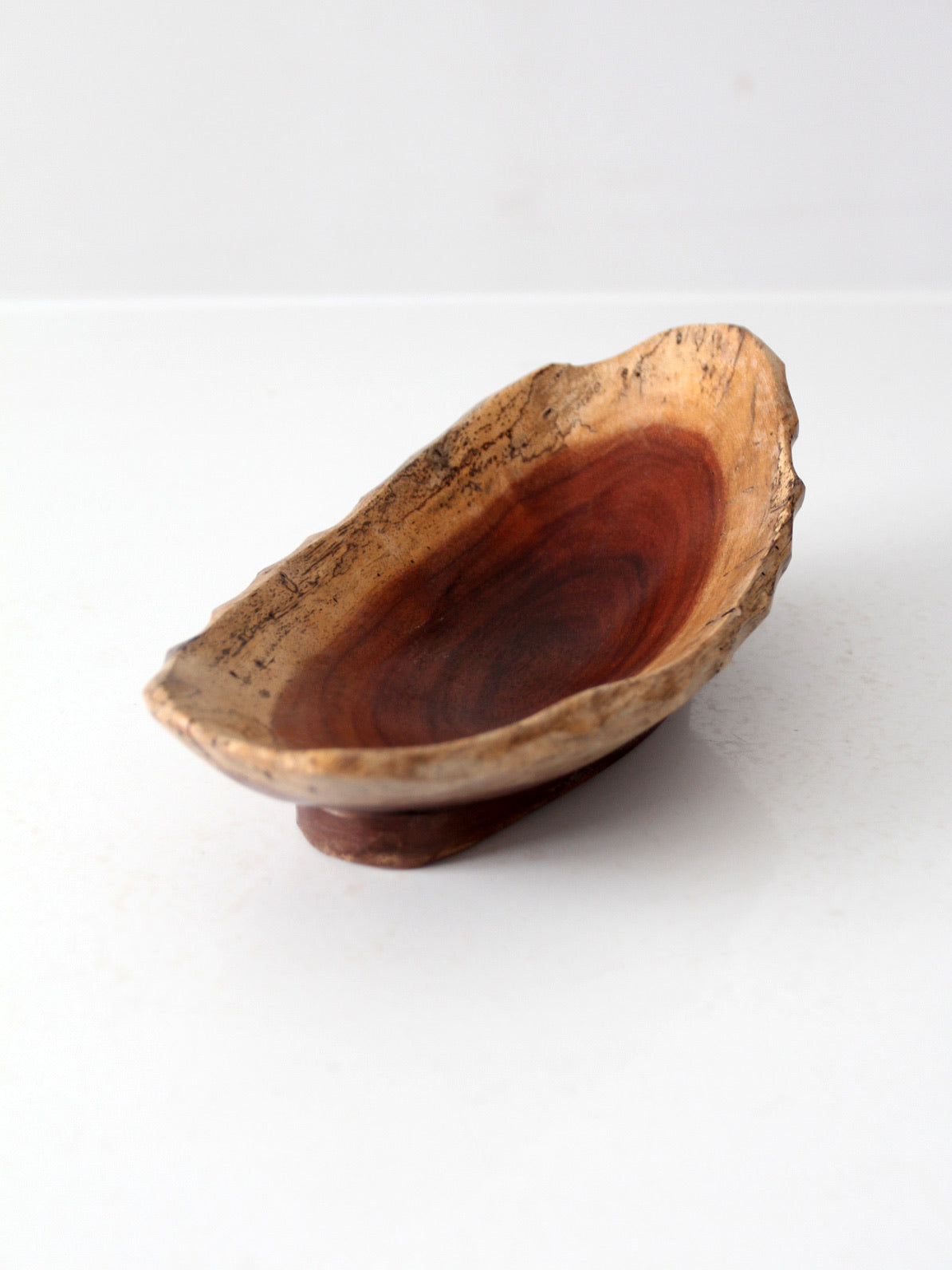 vintage handmade sculptural wood bowl