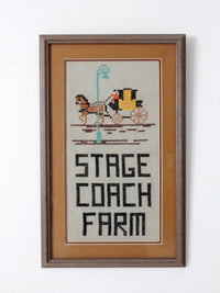vintage framed cross stitich