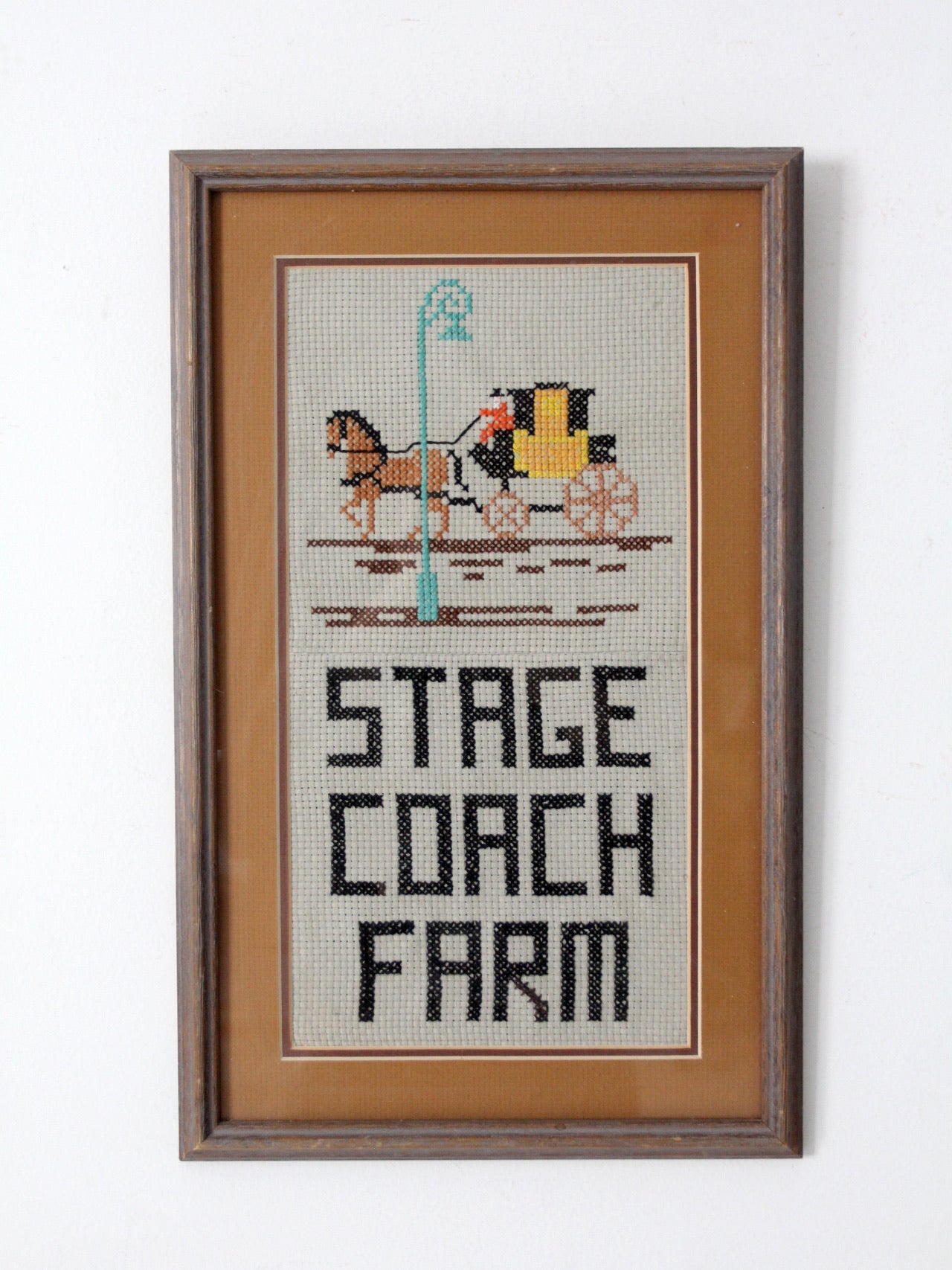 vintage framed cross stitich