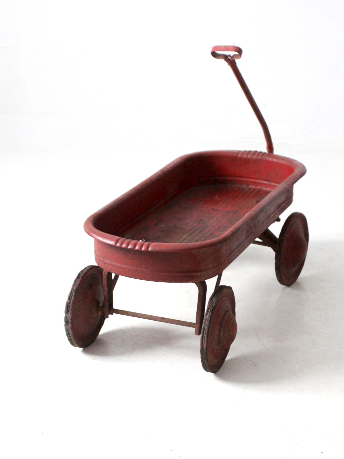 mid-century red toy metal wagon