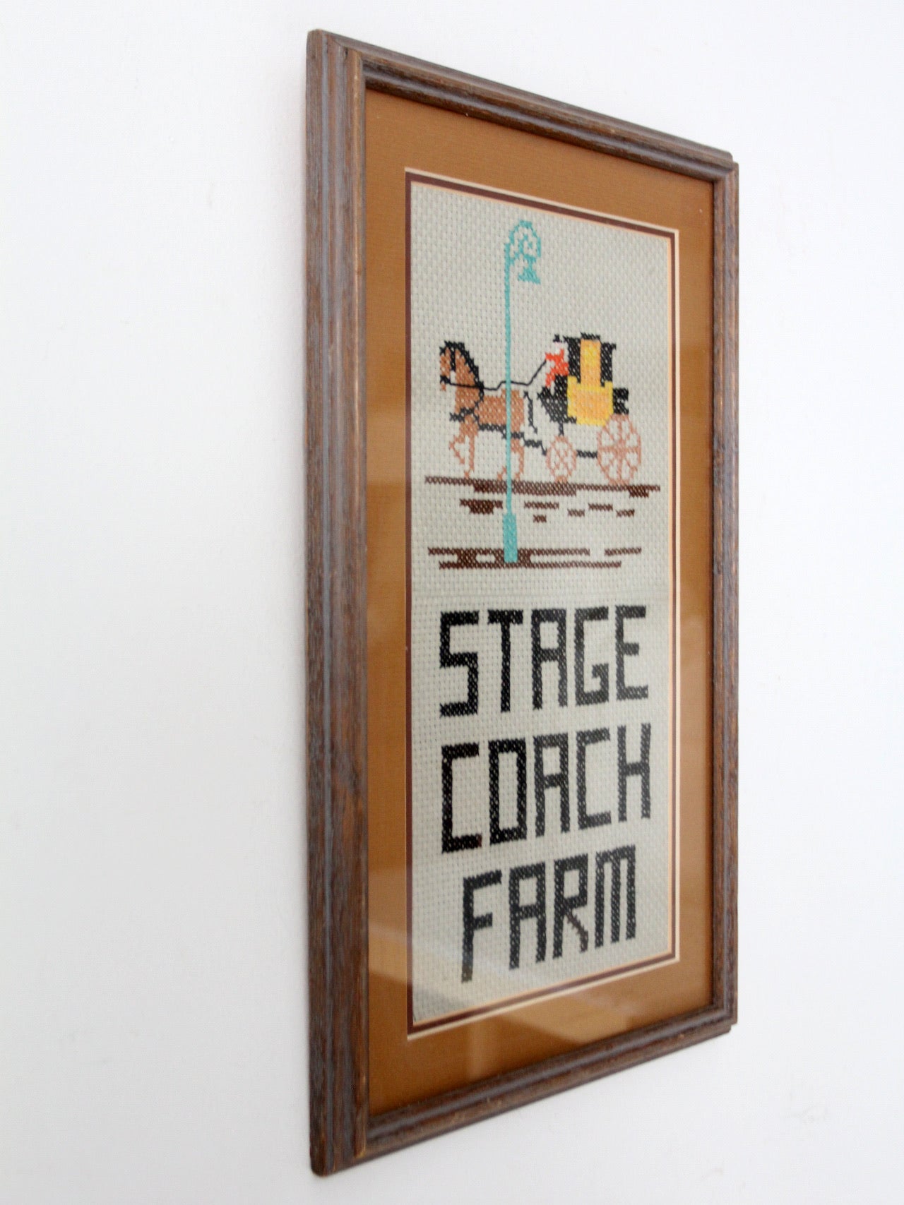 vintage framed cross stitich