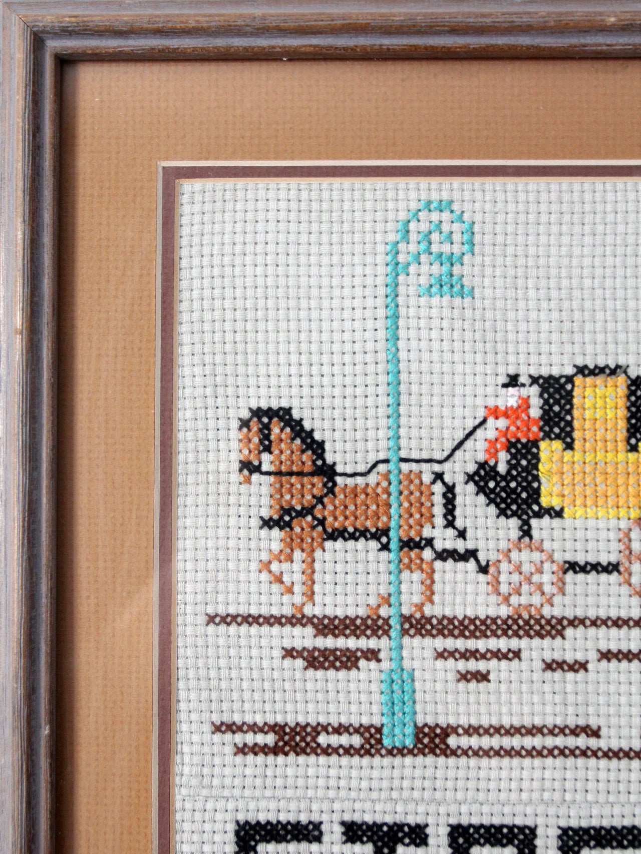 vintage framed cross stitich