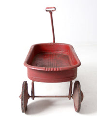 mid-century red toy metal wagon
